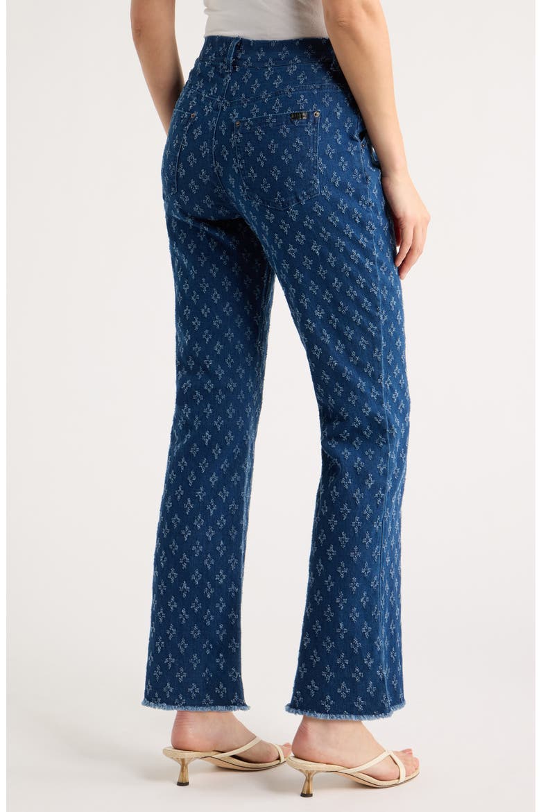 Textured Straight Leg Denim Leggings, Alternate, color, MEDIUM WASH