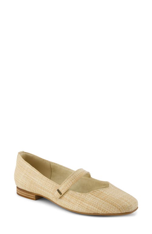 Toms Bianca Mary Jane Flat In Almond Raffia