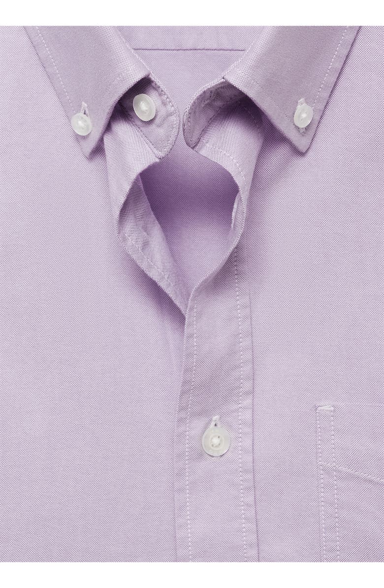 MANGO Regular Fit Oxford Button-Down Shirt, Alternate, color, Violet