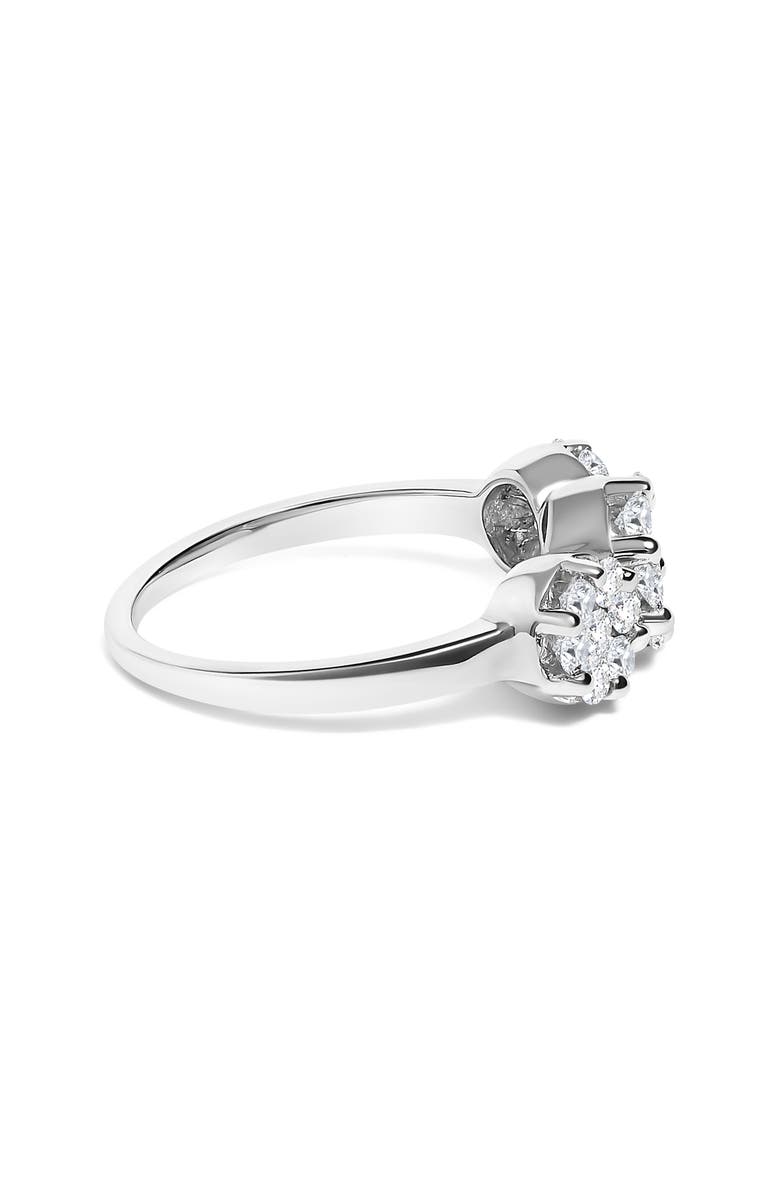 Haus of Brilliance 14K White Gold 1 1/4 Cttw Diamond Three Cluster Engagement Ring, Alternate, color, White