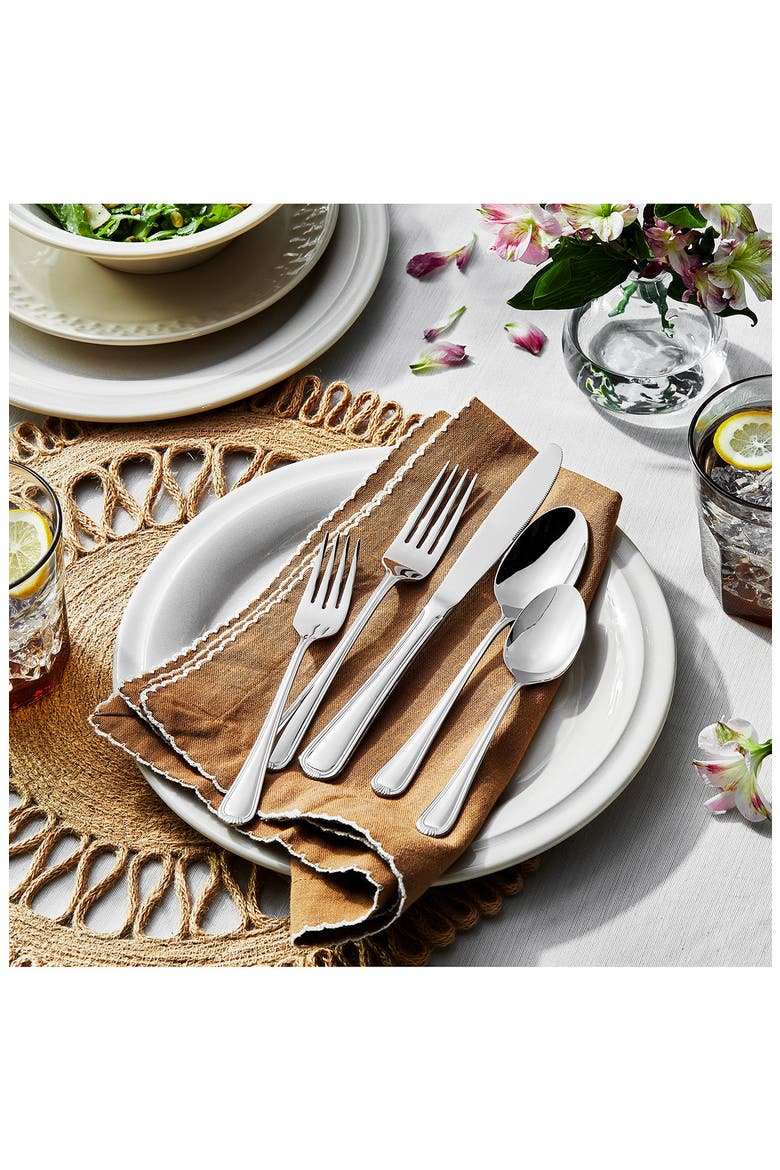Alcea 18/10 Stainless Steel 65-Piece Flatware Set, Alternate, color, SILVER