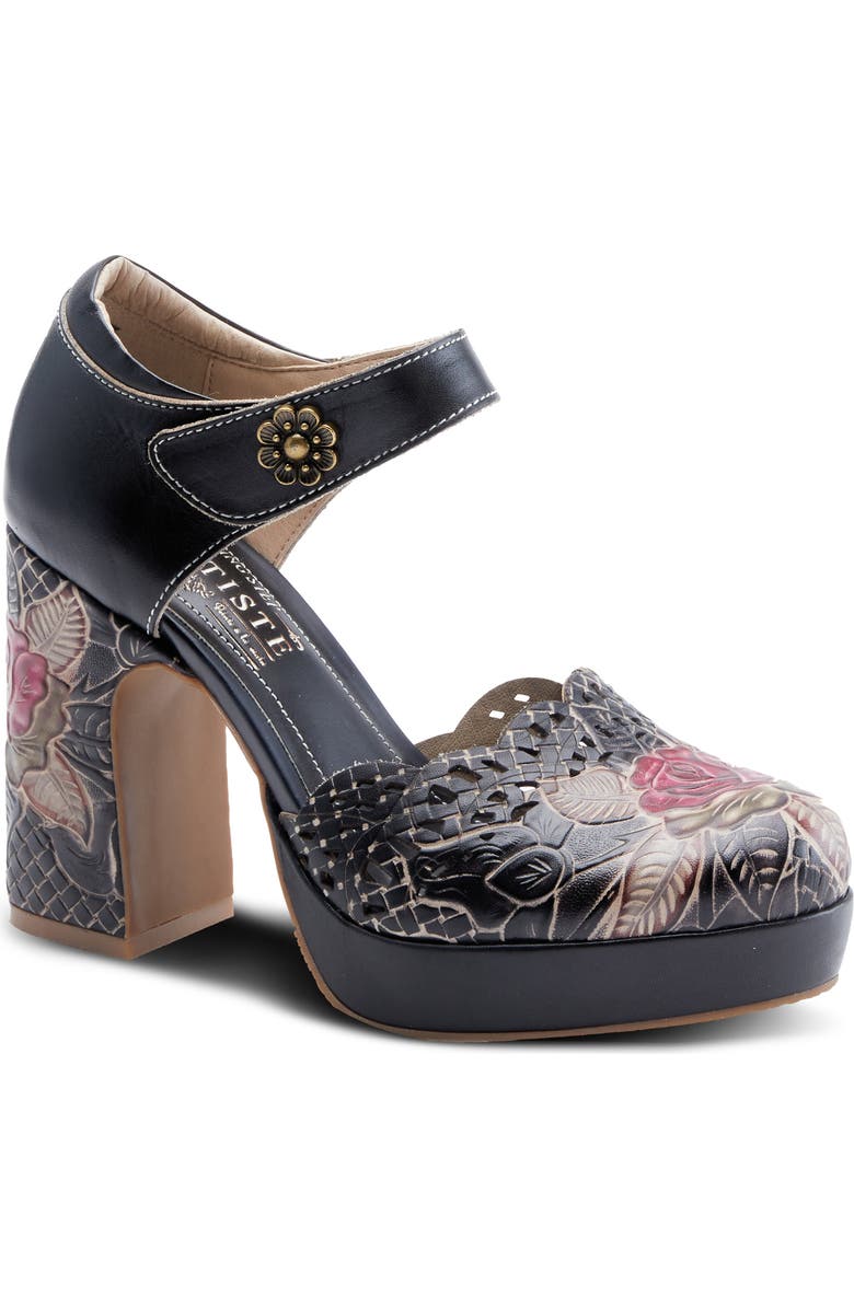 L
Artiste by Spring Step Debbihary Mary Jane Platform Pump, Main, color, Black Multi