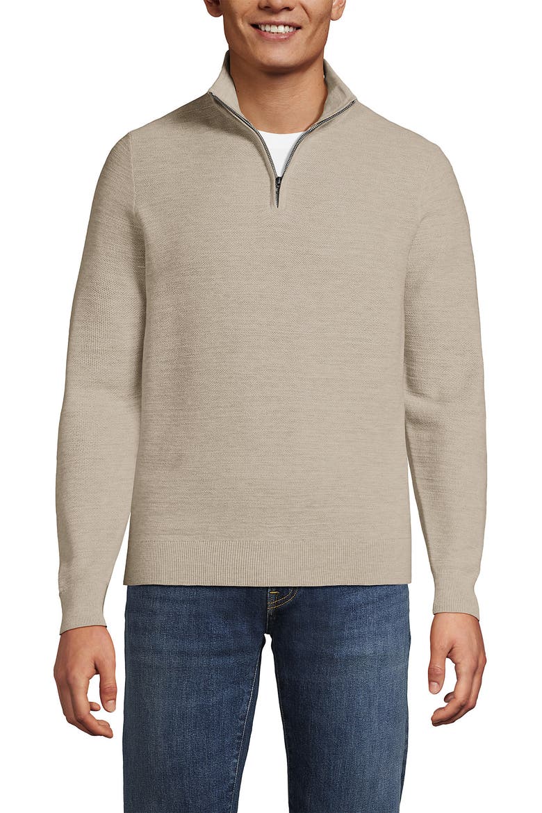 Long Sleeve Summer Weight Quarter Zip, Main, color, Aged Birch Heather