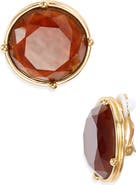 Karine Sultan Mocha Stone Clip-On Earrings