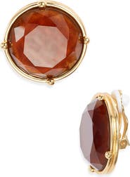 Karine Sultan Mocha Stone Clip-On Earrings