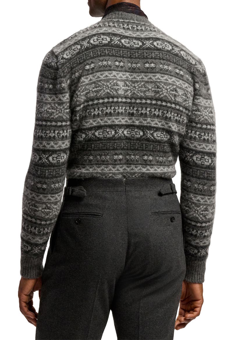 Fair Isle Cashmere Blend Sweater, Alternate, color, GREY MULTI