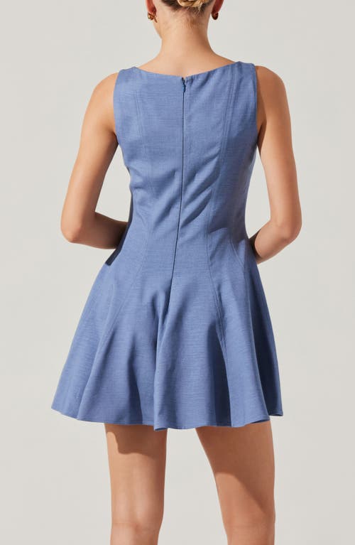 Astr The Label Xaria Sleeveless Skater Minidress In Blue