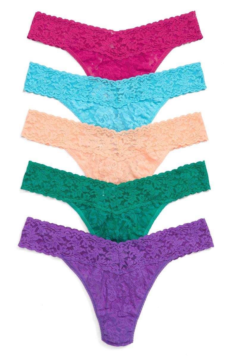 Hanky Panky 5-Pack Original Rise Thongs, Main, color,