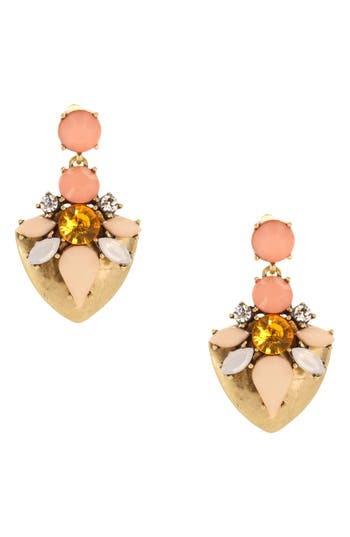 Olivia Welles Mesalina Drop Earrings In Gold/pink