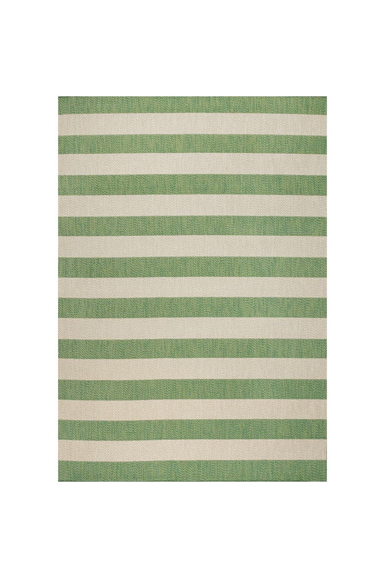 Negril Two-Tone Wide Stripe Indoor/Outdoor Area Rug, Main, color, Green/Cream