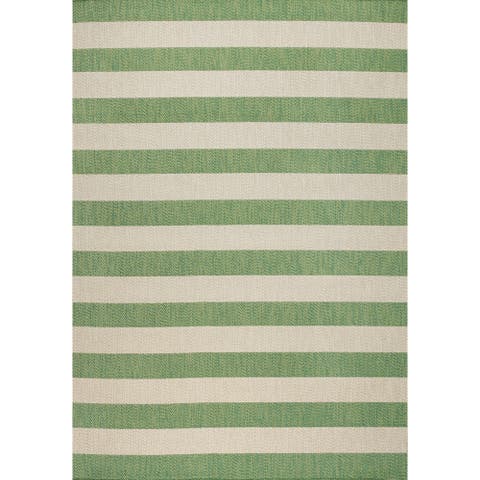 Negril Two-Tone Wide Stripe Indoor/Outdoor Area Rug