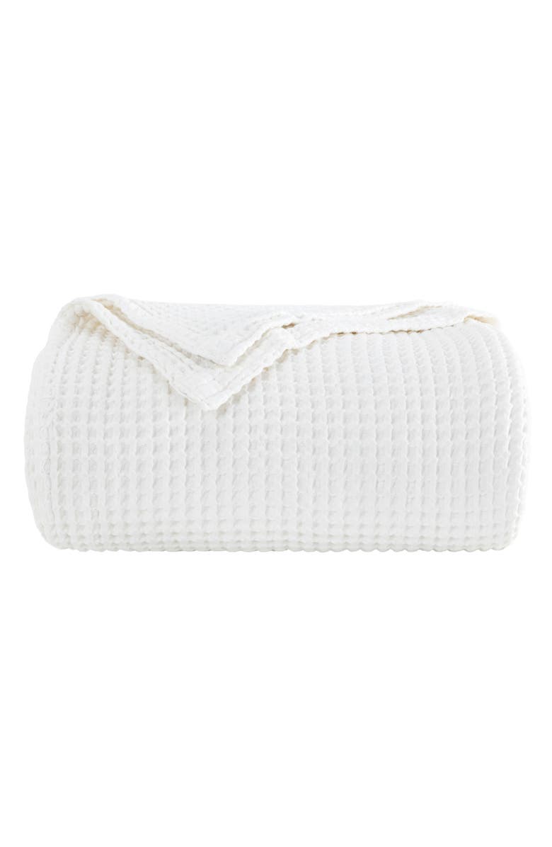 HOMESPUN <p>Waffle Weave Cotton Blanket</p>, Main, color, White