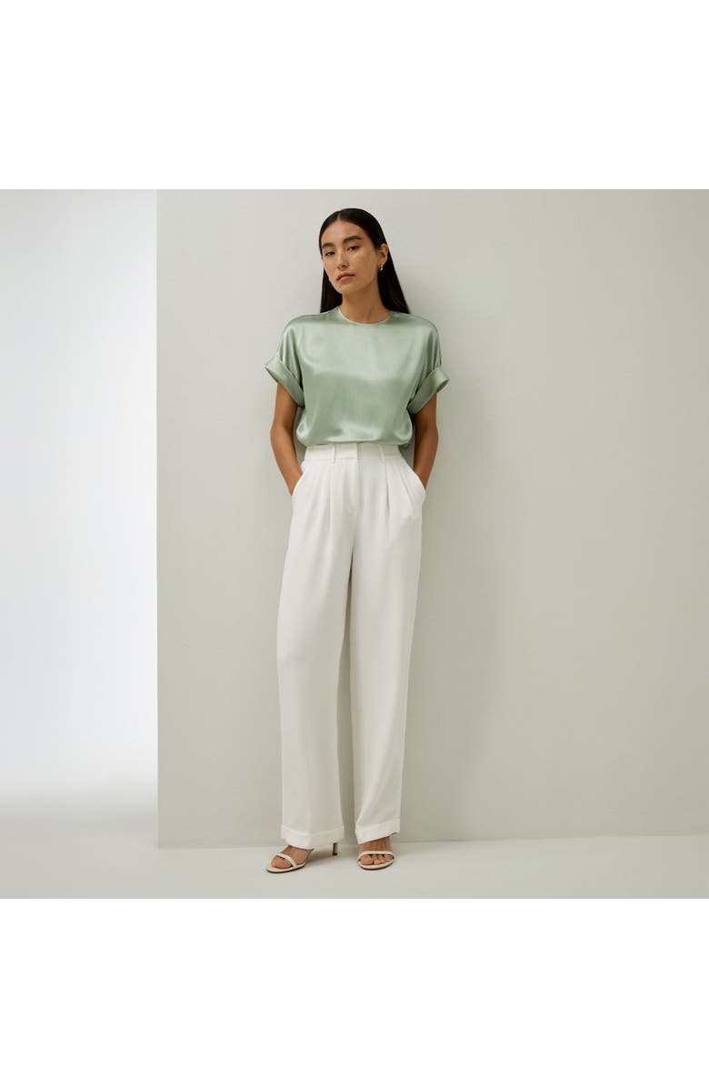 Lilysilk Contemporary Oversized Silk Top, Alternate, color, Pale Turquoise