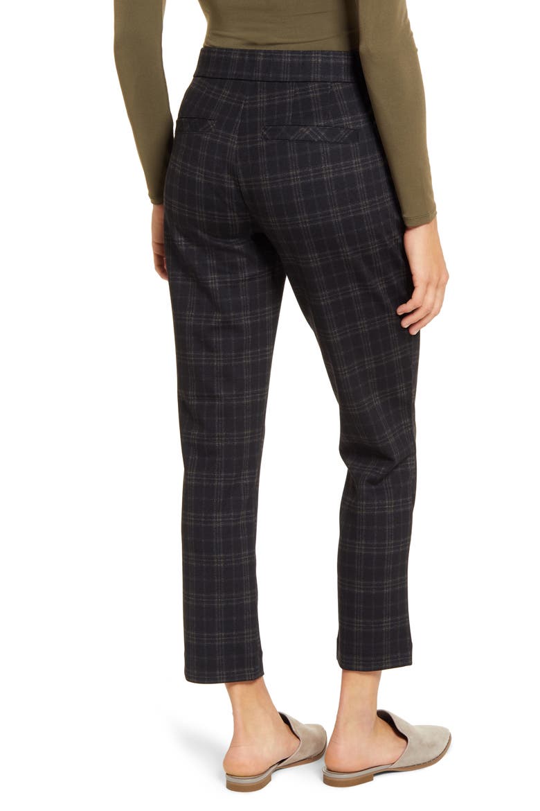 'Ab'Solution Plaid Ankle Trousers (Nordstrom Exclusive), Alternate, color, BLACK TAN