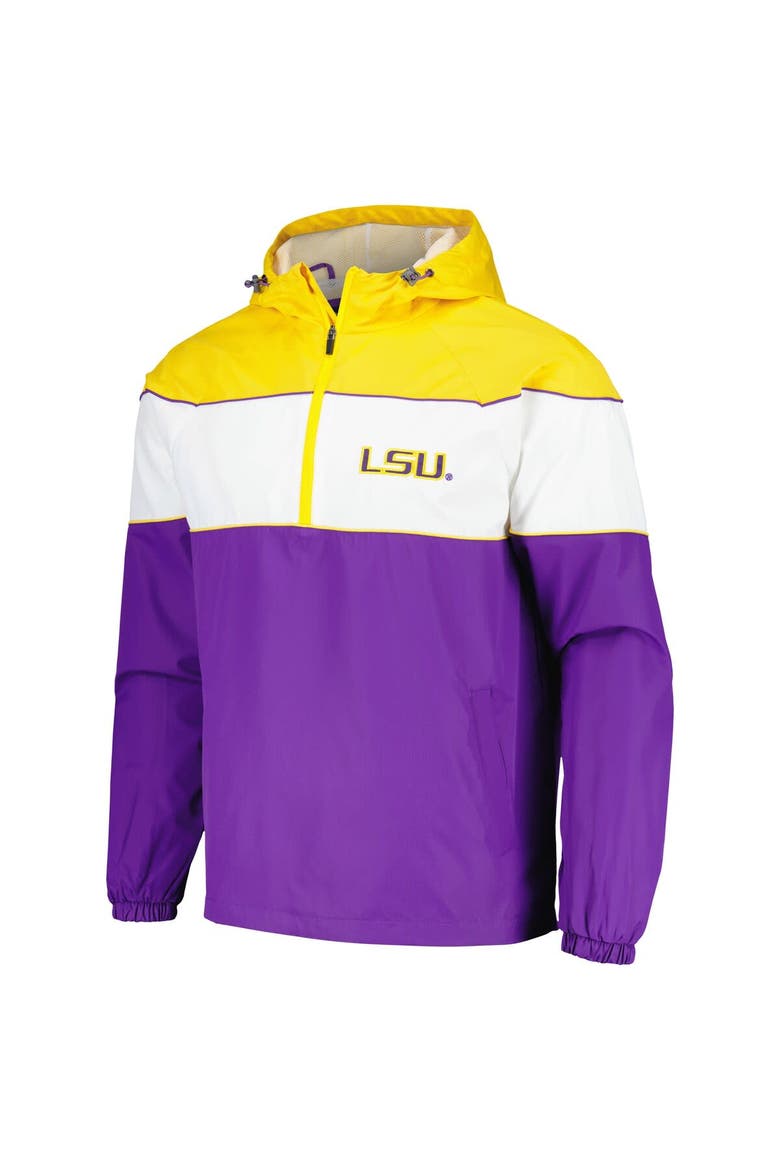 Men's G-III Sports by Carl Banks Purple LSU Tigers Center Line Half-Zip Raglan Hoodie Jacket, Alternate, color, Purple