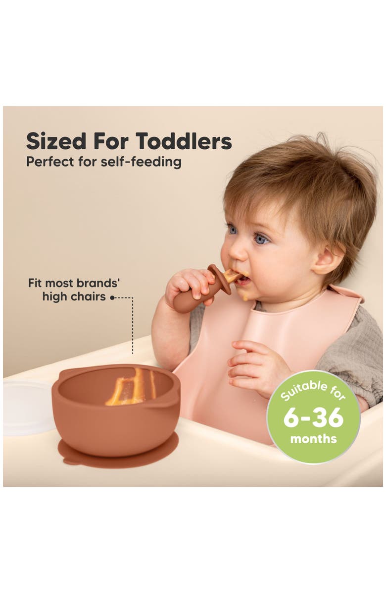 KeaBabies 2-Pack Silicone Suction Bowls, Alternate, color, Terracotta