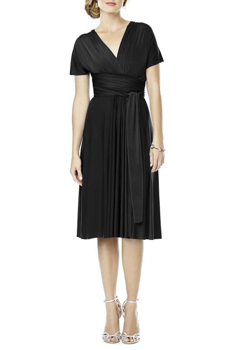 Dessy Collection Convertible Wrap Tie Surplice Jersey Dress, Main, color,