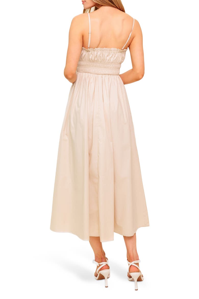 Ruched Midi Dress, Alternate, color, CREAM