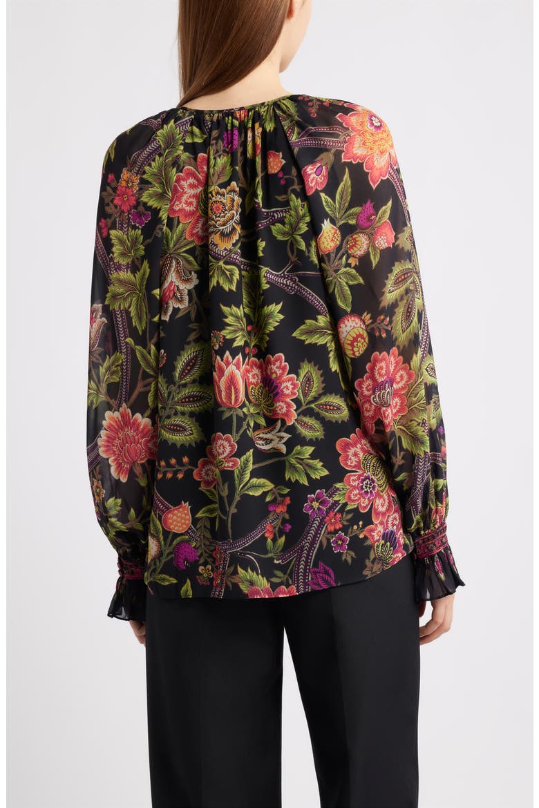 Shahar Floral Print Woven Shirt, Alternate, color, BLACK MULTI