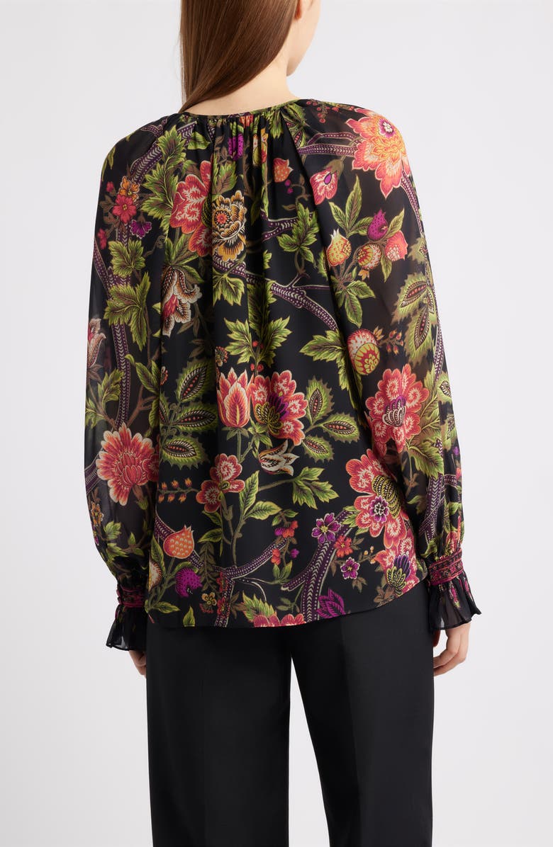 KOBI HALPERIN Shahar Floral Print Woven Shirt, Alternate, color, Black Multi