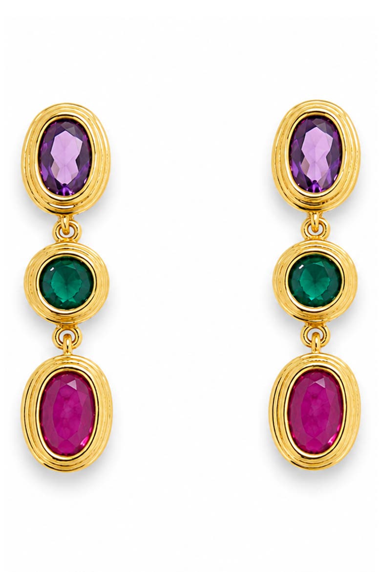 Jewel Trio Drop Earrings, Main, color, GOLD