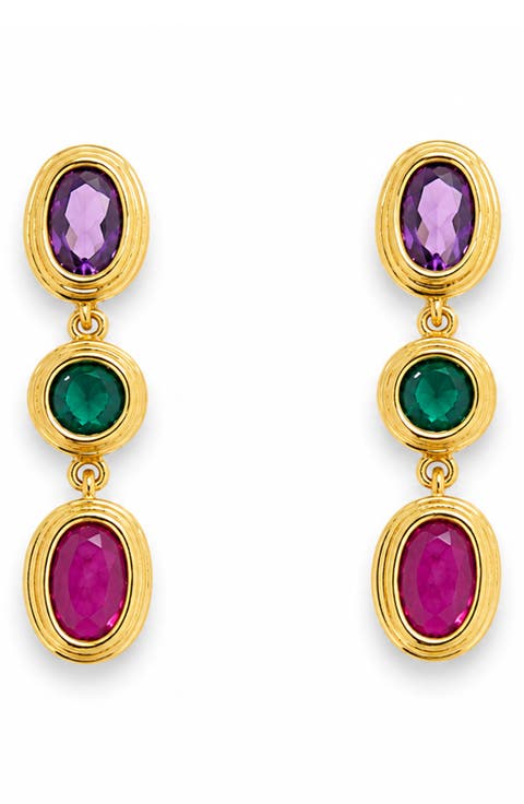 Jewel Trio Drop Earrings