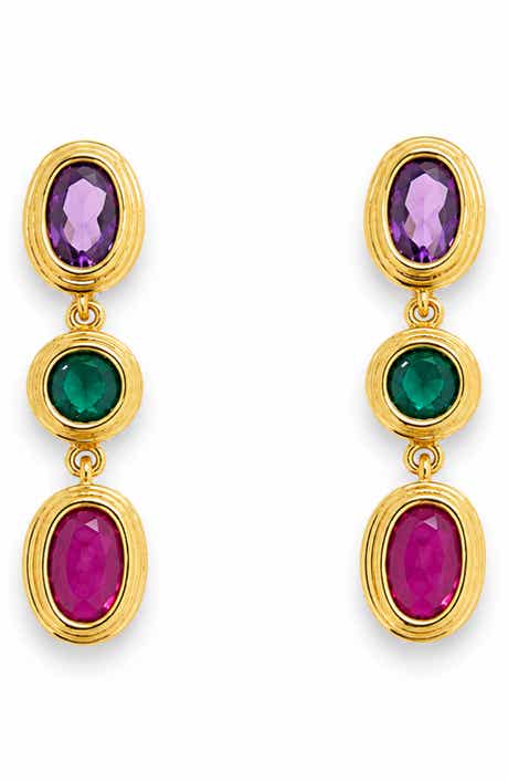 Jewel Trio Drop Earrings