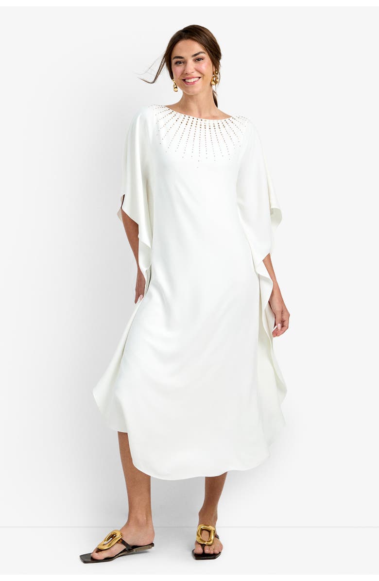 Trina Turk Neena Rhinestone Caftan Dress, Alternate, color, Whitewash