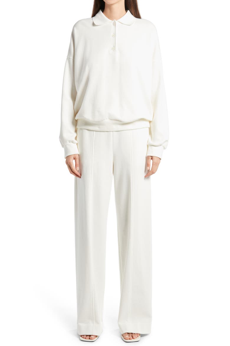 Corzas Cotton Jersey Polo Top, Alternate, color, SEASHELL