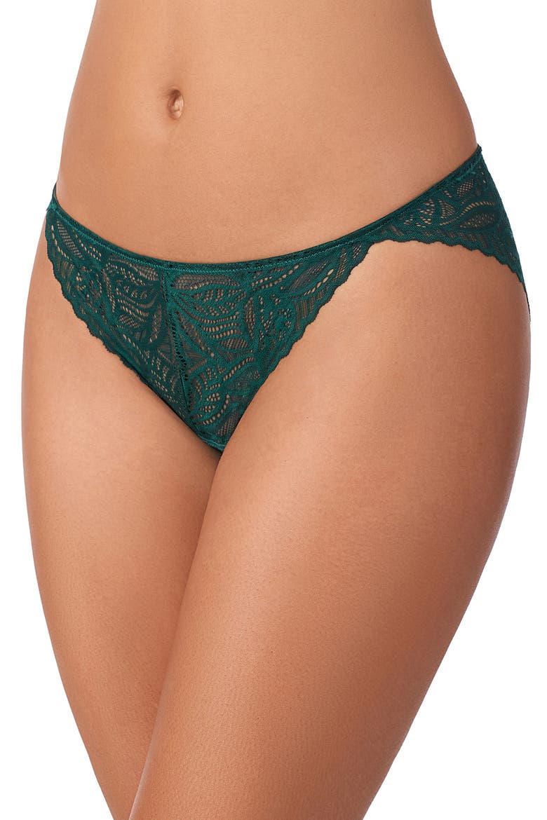 Deco Lace Bikini Cut Briefs, Alternate, color, COOL PINE