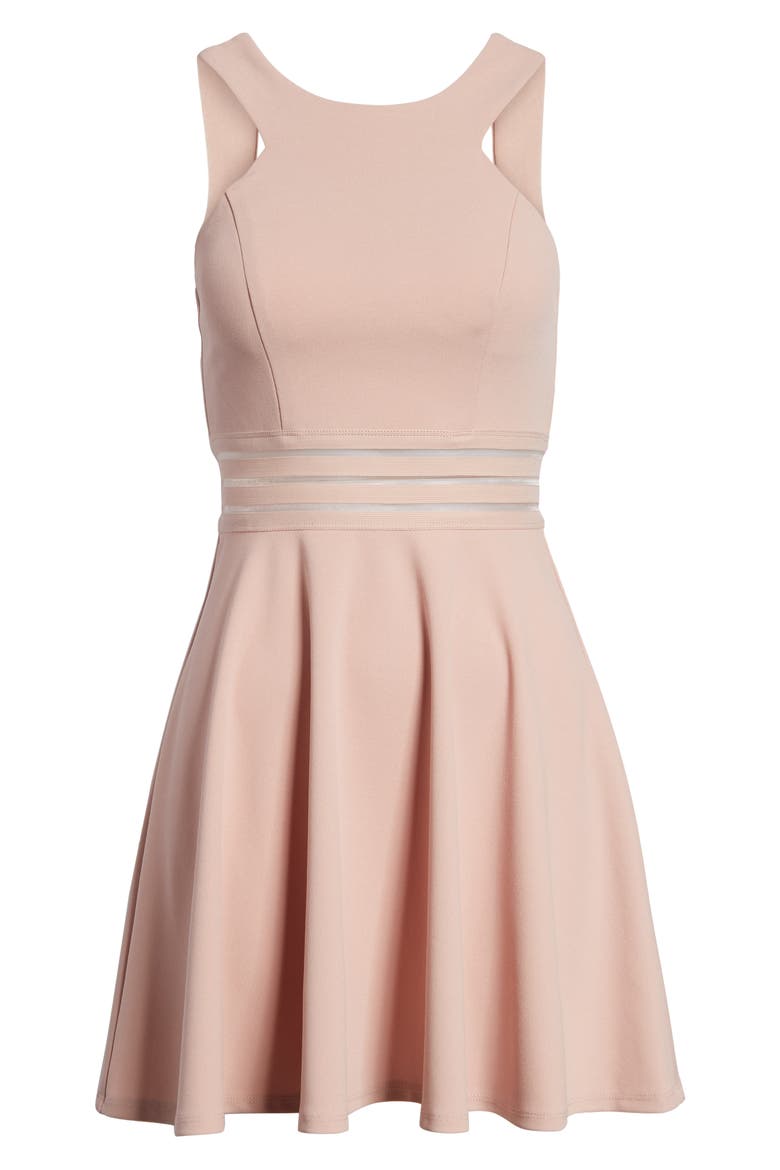 Scuba Skater Dress, Alternate, color, DUSTY ROSE