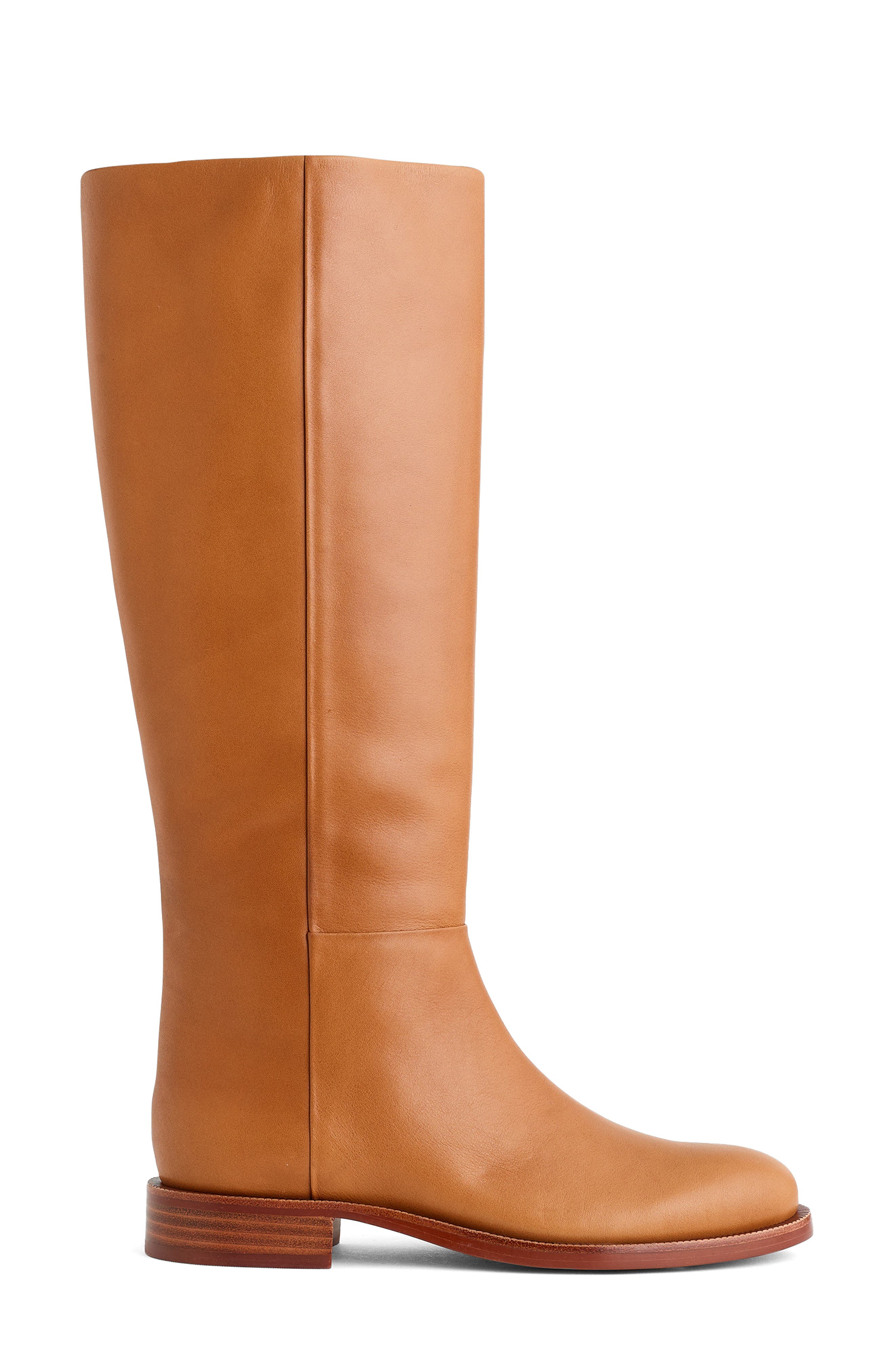 Marty Leather Tall Boot, Alternate, color, CARAMEL