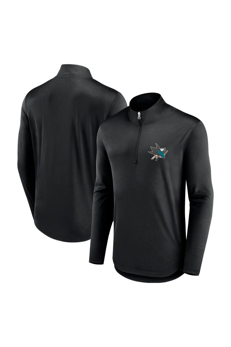 Men's Fanatics Branded Black San Jose Sharks Mock Neck Quarter-Zip Top, Alternate, color, Black