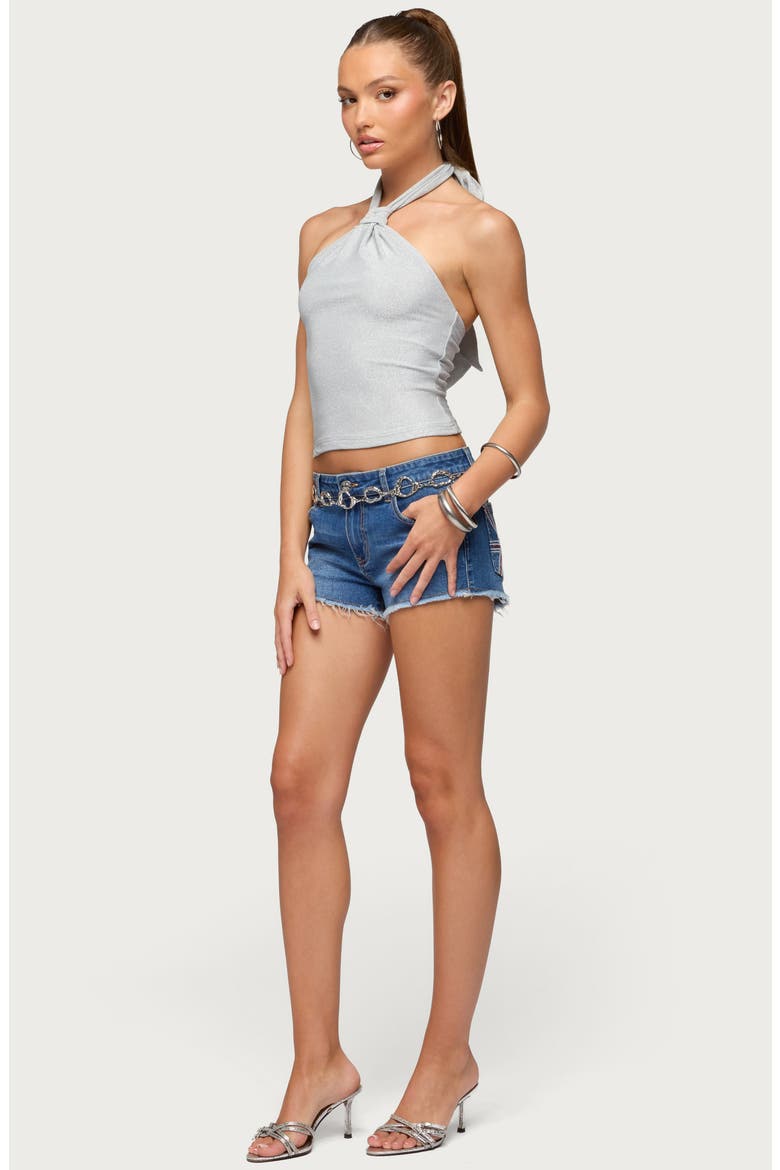 Katalya Glitter Halter Top, Alternate, color, SILVER