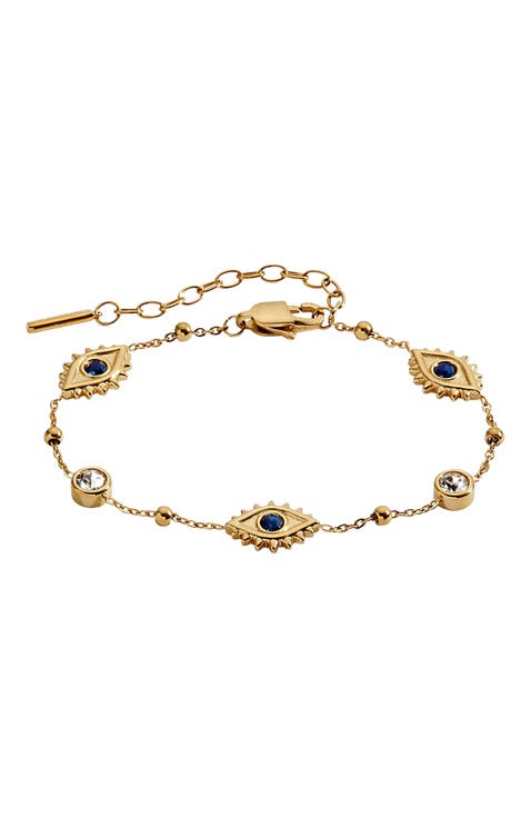 Evil Eye Crystal Stone Chain Bracelet