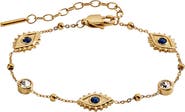 Alex and Ani Evil Eye Crystal Stone Chain Bracelet