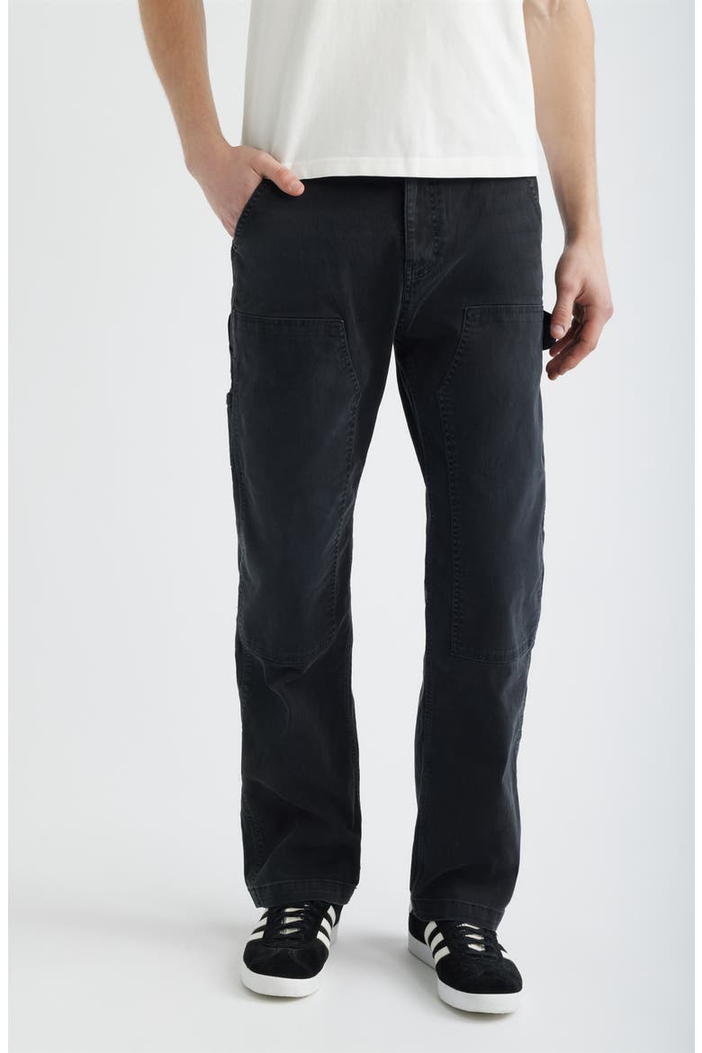 Double Knee Stretch Cotton Carpenter Pants, Main, color, BLACK