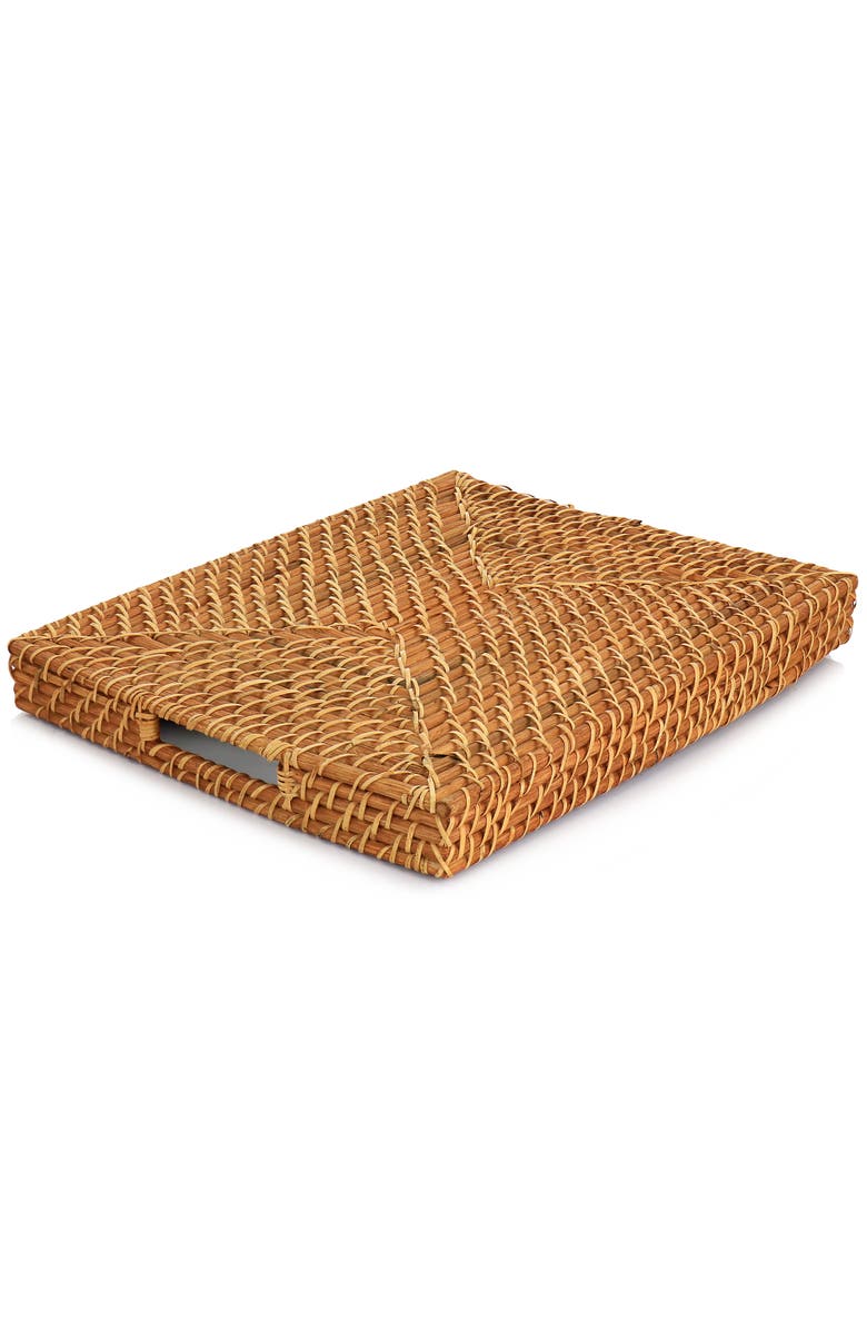 MARTHA STEWART 16 Inch Rattan Woven Serving Tray, Alternate, color, Brown