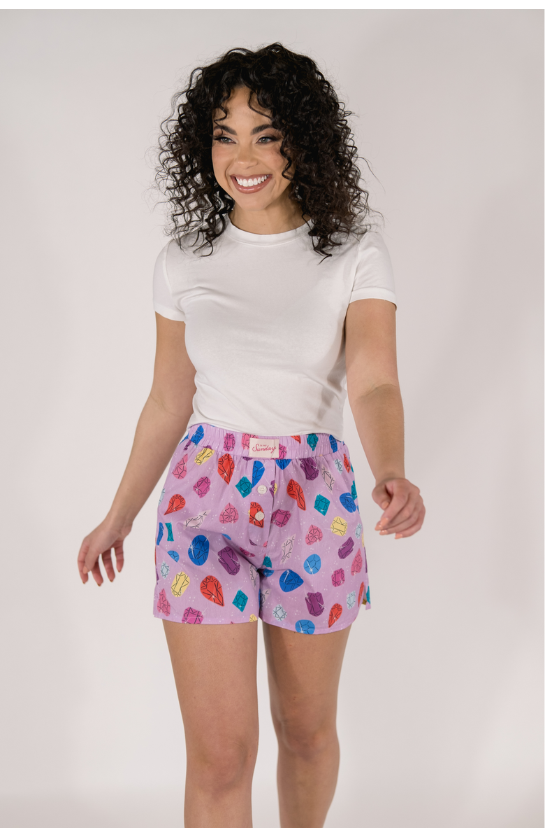 In My Sundays Boxer Short, Alternate, color, Bejeweled In Amethyst