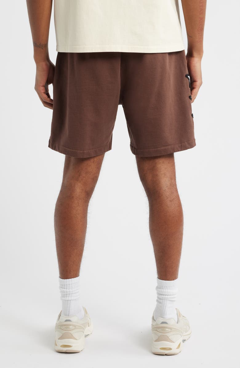 RtA Clyde Cotton Sweat Shorts, Alternate, color, Brown Collegiate
