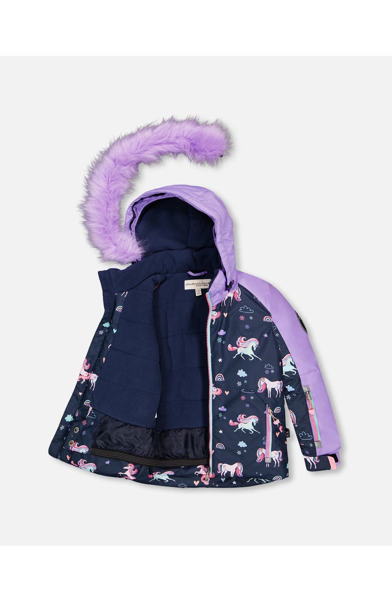 Deux par Deux Girl Two-Piece Play Snowsuit with Jacket, Alternate, color, Lavender