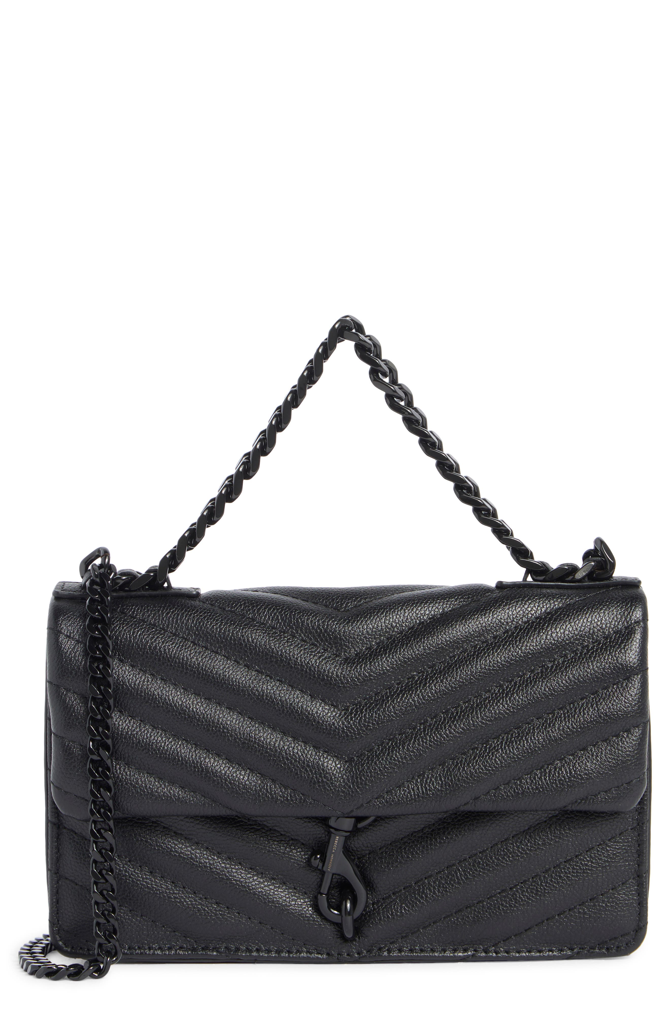 Rebecca Minkoff Edie Chevron Quilted Leather Shoulder Bag, Main, color, 