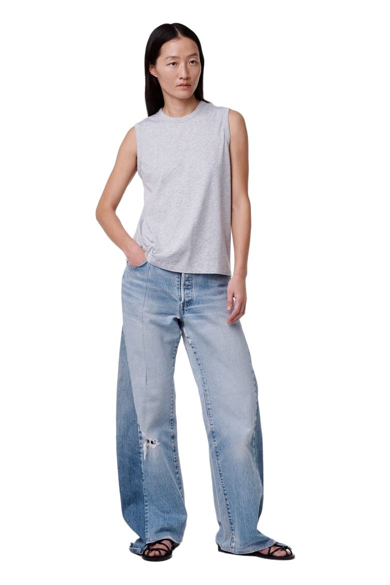 SLEEVELESS TEE, Main, color, HEATHER GREY