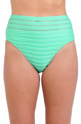 La Blanca Fluid Lines High Waist Bikini Bottoms