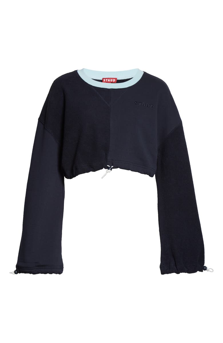 STAUD Crop Bungee Sweatshirt, Alternate, color, Deep Sea