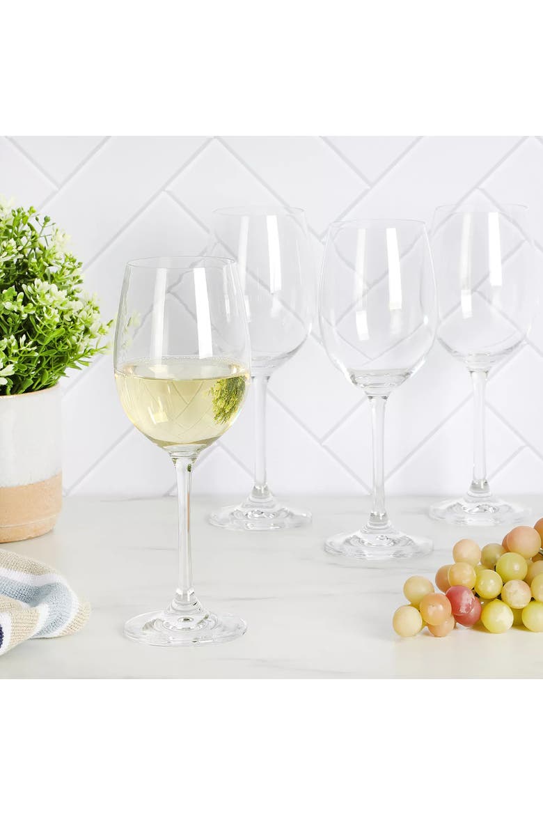 Viviana 4 Piece 14 Ounce White Wine Glass Set in Clear, Alternate, color, None