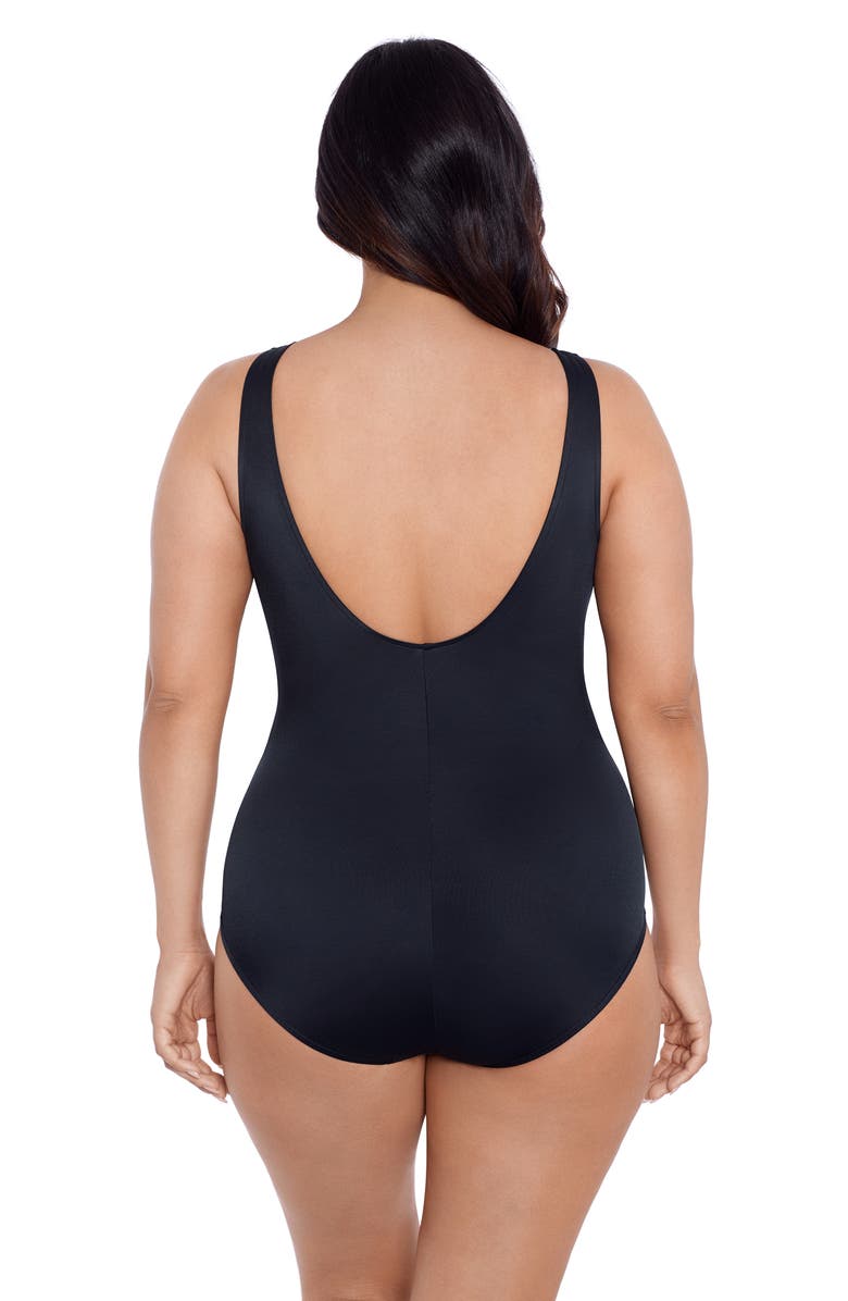 Trimshaper Addison Surplice One-Piece Control Swimsuit, Alternate, color, Rainwashed Ikat