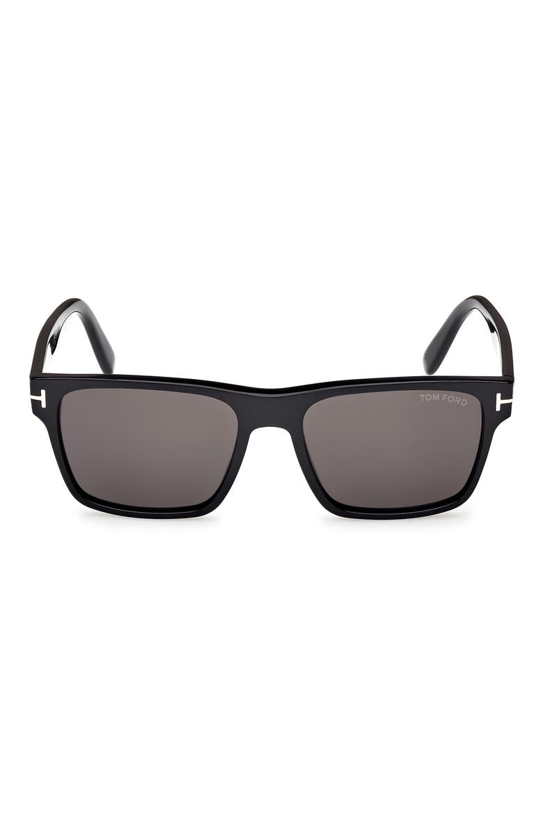 Calder 55mm Square Sunglasses (Nordstrom Exclusive), Main, color, SHINY BLACK ECO / SMOKE LENSES