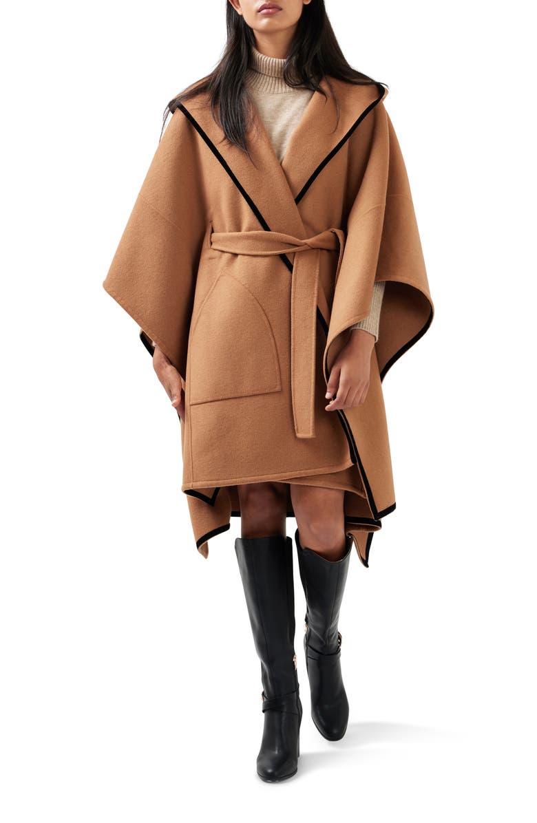 Belle & Bloom Need You Now Wool Blend Hooded Cape, Alternate, color,