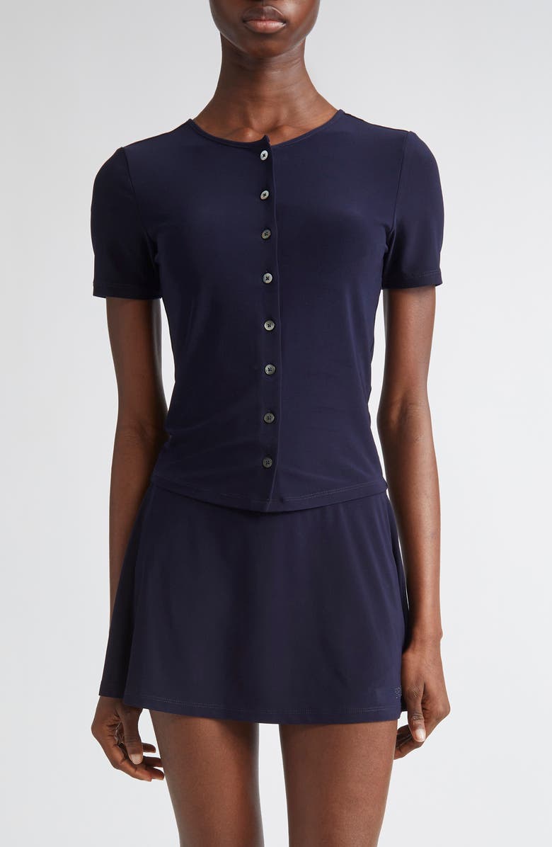 Sandy Liang Ella Jersey Top, Main, color, Navy